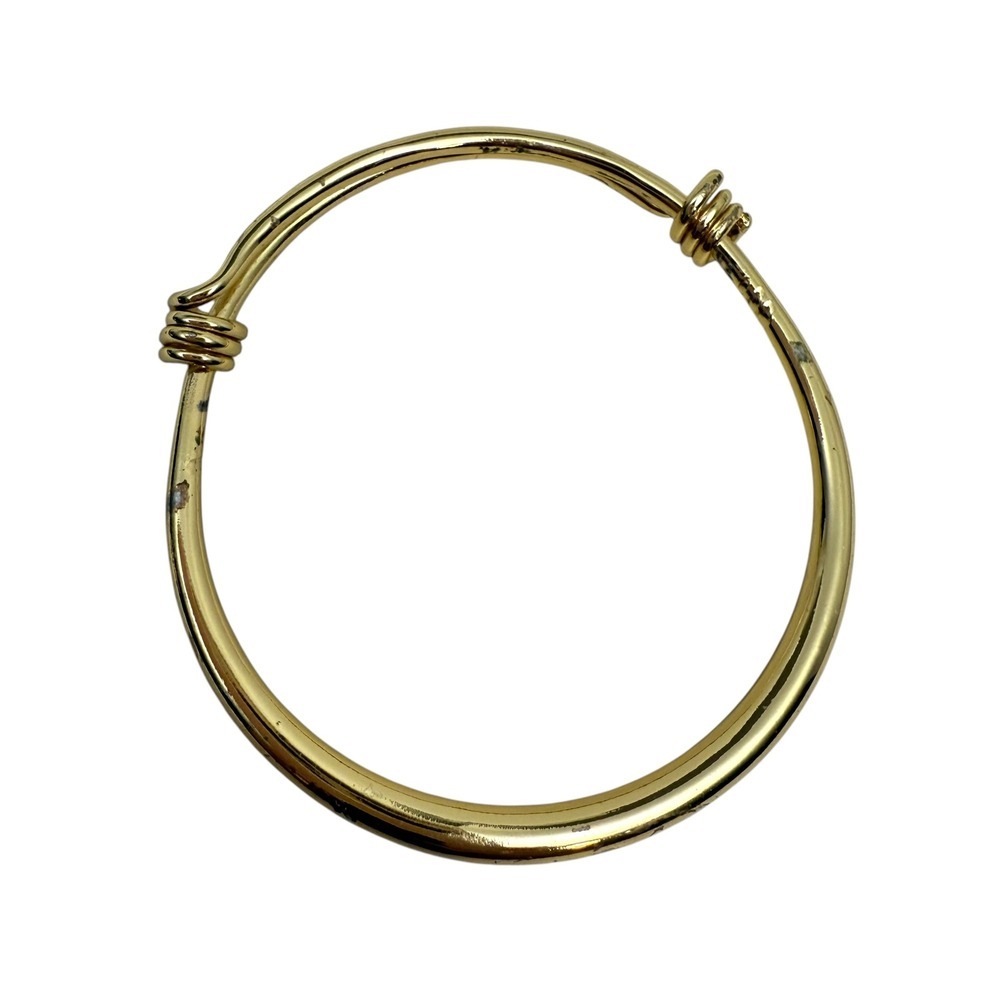 Gold Tone Bangle Charm Bracelet Adjustable Minimalist Fashion Jewelry Sz 5.25
